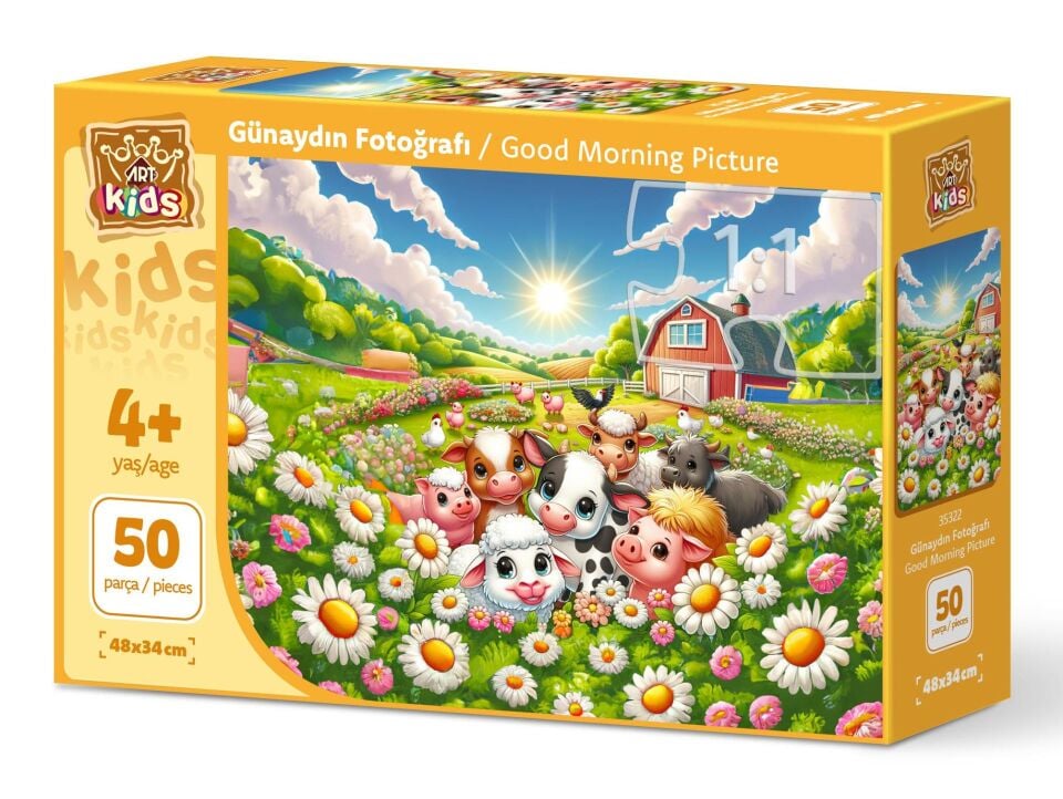 Art Çocuk Günaydın Fotoğrafı 50 Parça Puzzle