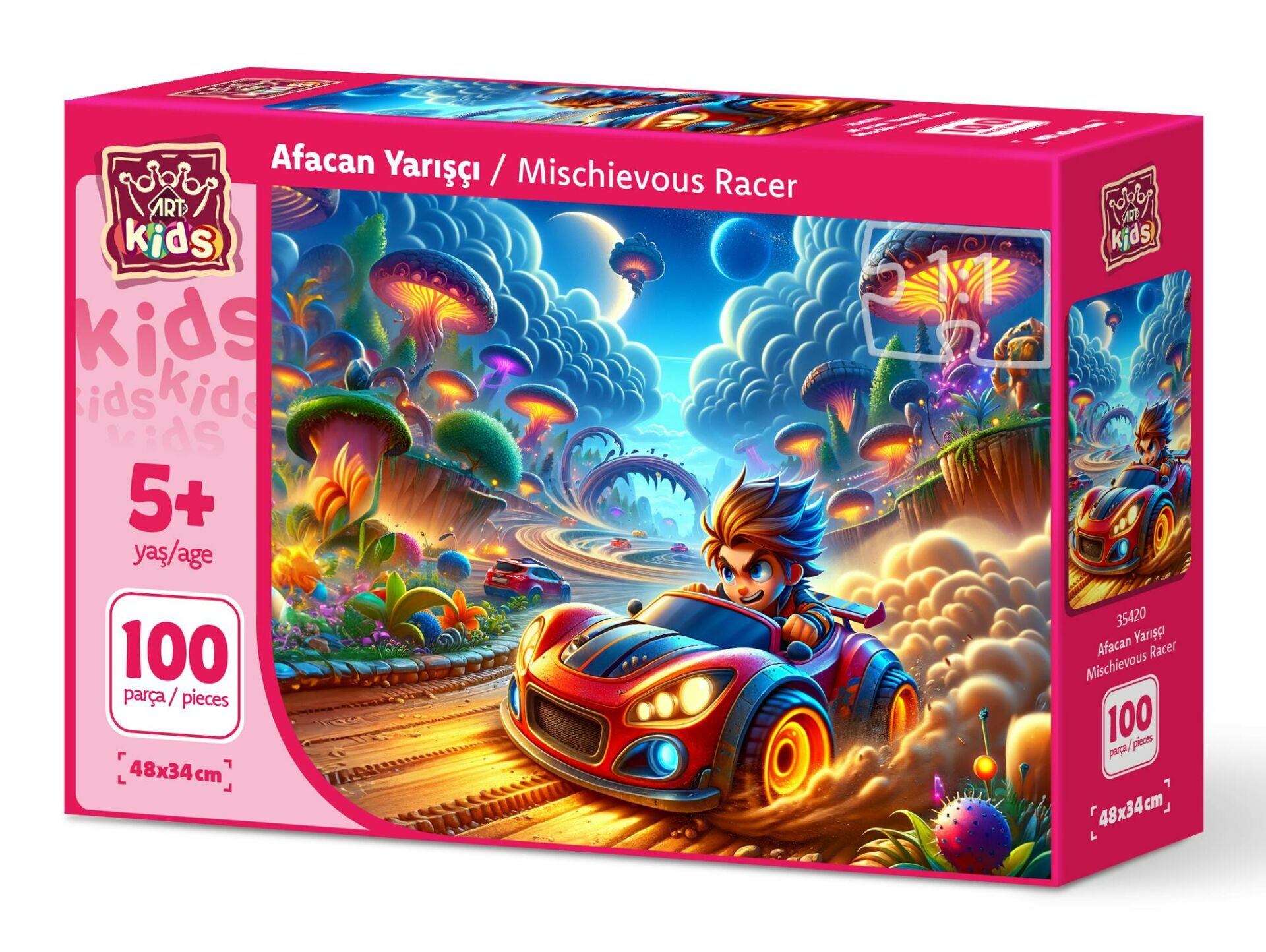 Art Çocuk Afacan Yarışçı 100 Parça Puzzle