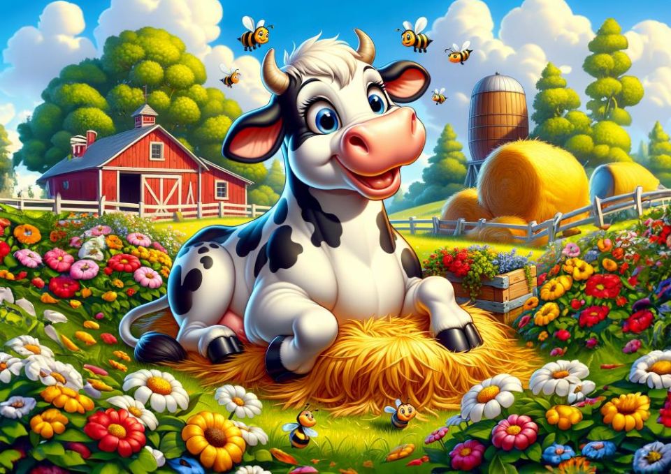 Art Çocuk Sevimli İnek Ve Arkadaşları 50 Parça Puzzle