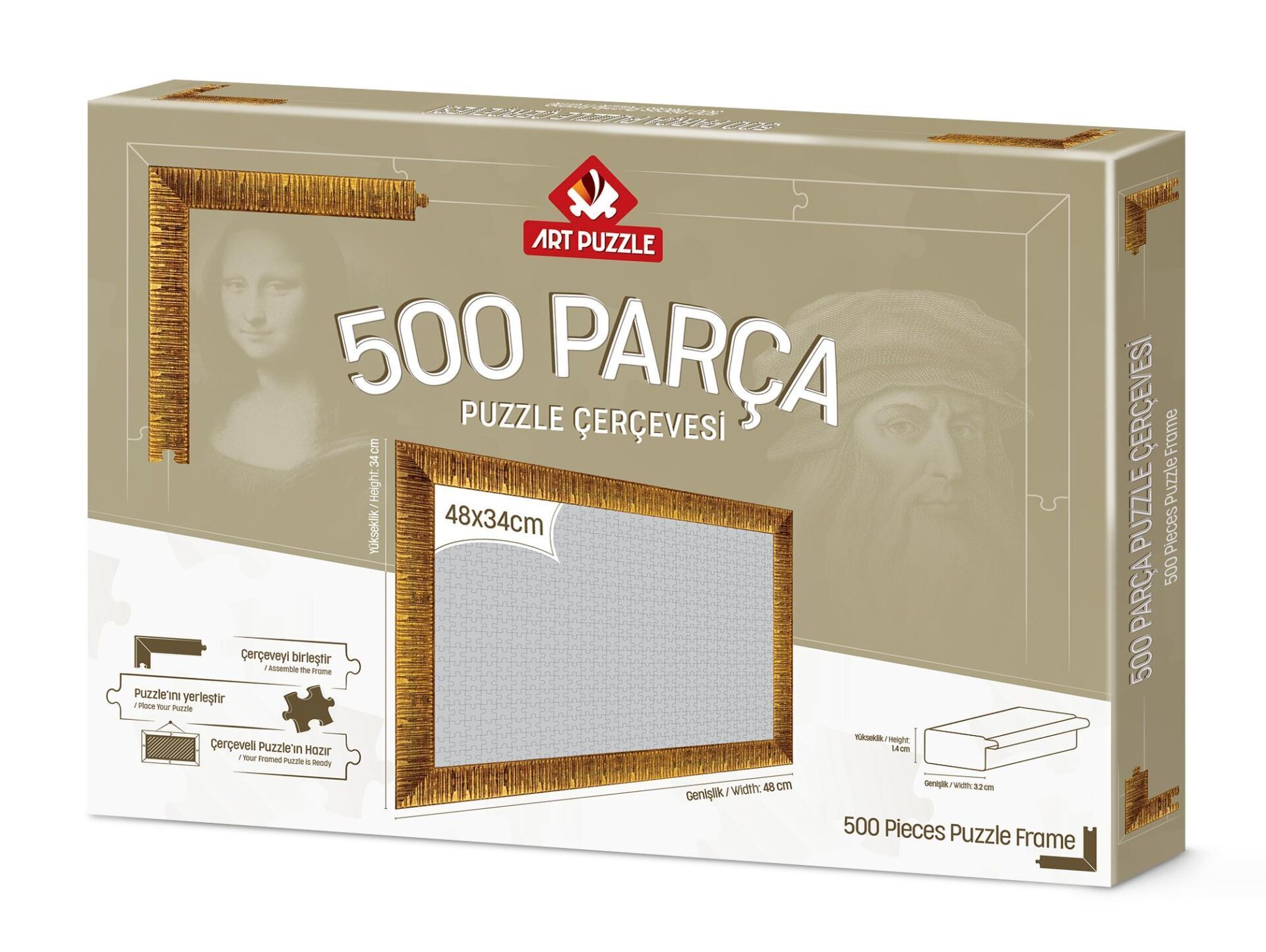 Art Puzzle Altın  500 Parça Demonte Puzzle Çerçevesi