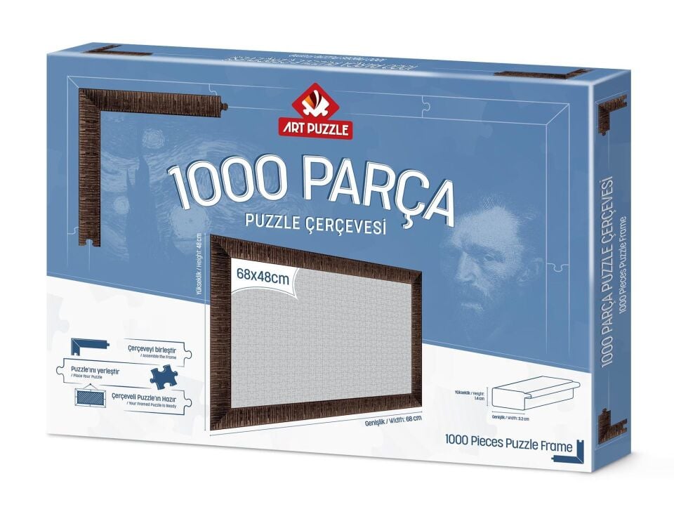 Art Puzzle Kahverengi 1000 Parça Demonte Puzzle Çerçevesi
