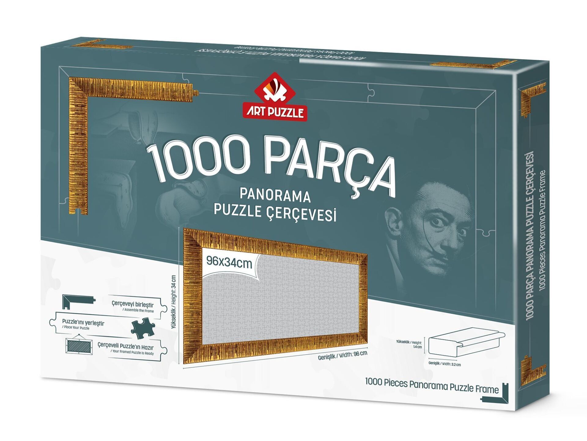 Art Puzzle Altın  1000 Parça Panorama Demonte Puzzle Çerçevesi