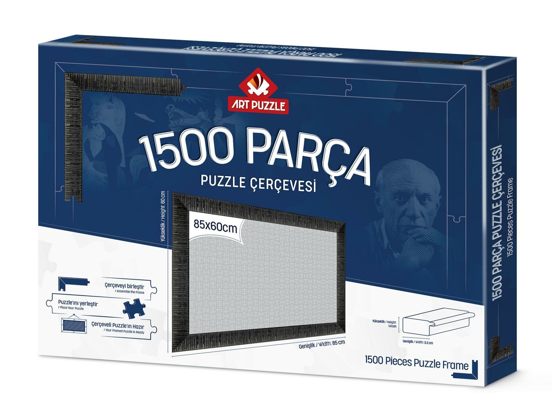 Art Puzzle Siyah 1500 Parça Demonte Puzzle Çerçevesi