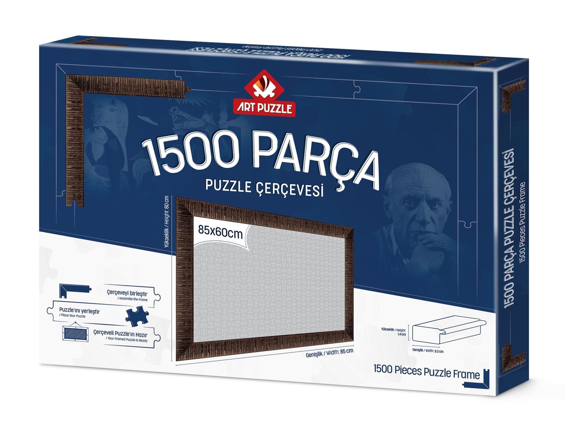 Art Puzzle Kahverengi 1500 Parça Demonte Puzzle Çerçevesi