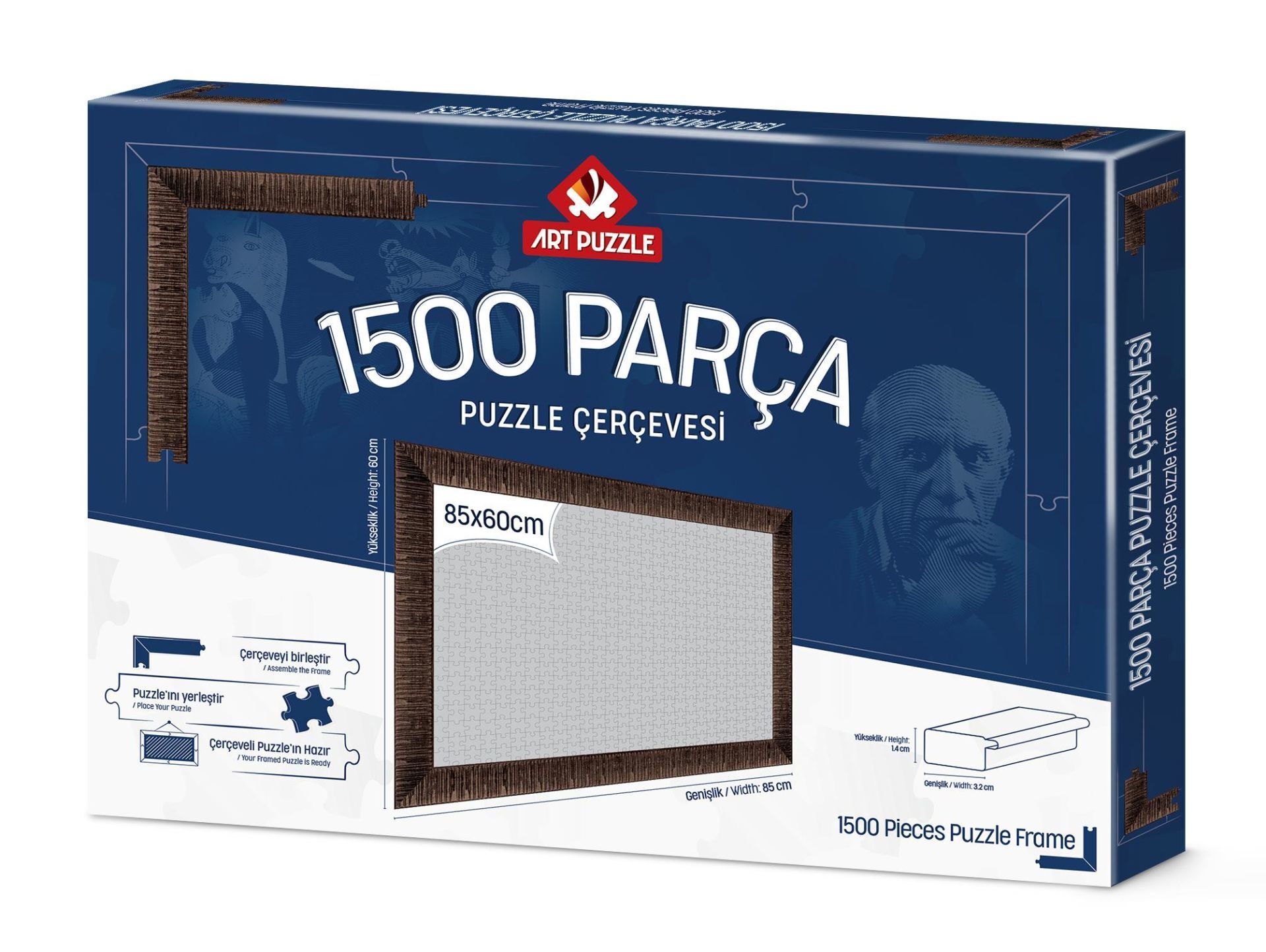 Art Puzzle Kahverengi 1500 Parça Demonte Puzzle Çerçevesi