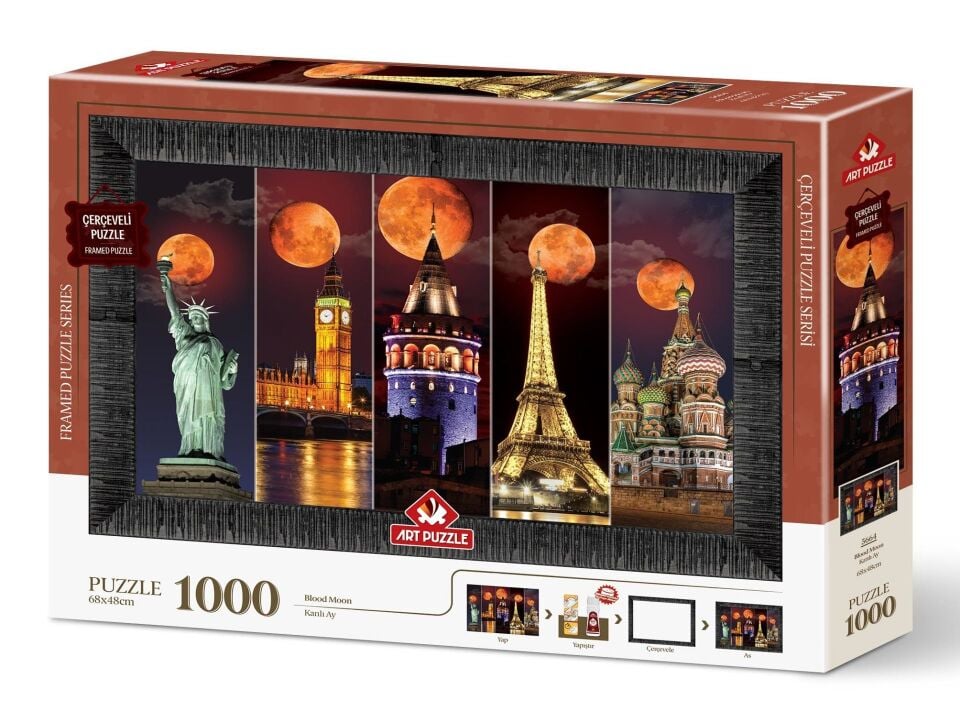 Art Puzzle Kanlı Ay 1000 Parça Çerçeveli Puzzle