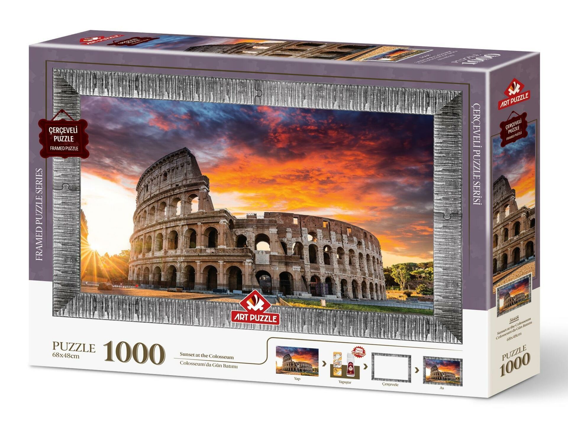 Art Puzzle Colosseum'da Gün Batımı 1000 Parça Çerçeveli Puzzle