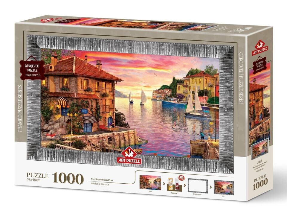 Art Puzzle Akdeniz Limanı  1000 Parça Çerçeveli Puzzle