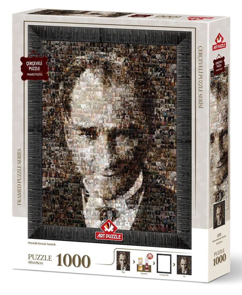 Art Puzzle Mustafa Kemal Atatürk (Kolaj Puzzle) 1000 Parça Çerçeveli Puzzle