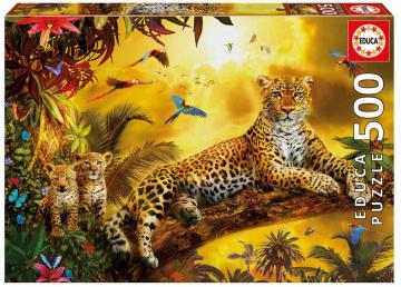 Educa Puzzle Leopard And His Cubs 500 Parça Puzzle