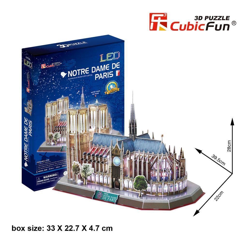 Cubic Fun Notre Dame Kilisesi - Fransa (Led Işıklı)