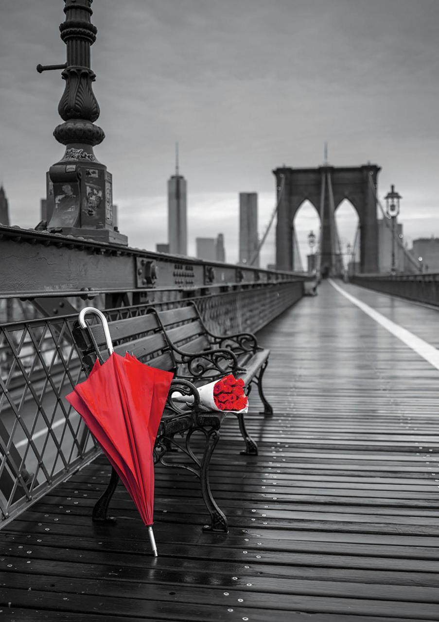 Educa Puzzle Red Umbrella, Brooklyn Bridge ''Coloured Black & White'' 1000 Parça Puzzle