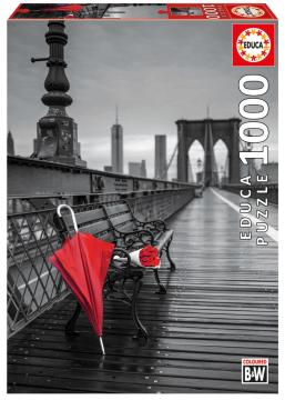 Educa Puzzle Red Umbrella, Brooklyn Bridge ''Coloured Black & White'' 1000 Parça Puzzle