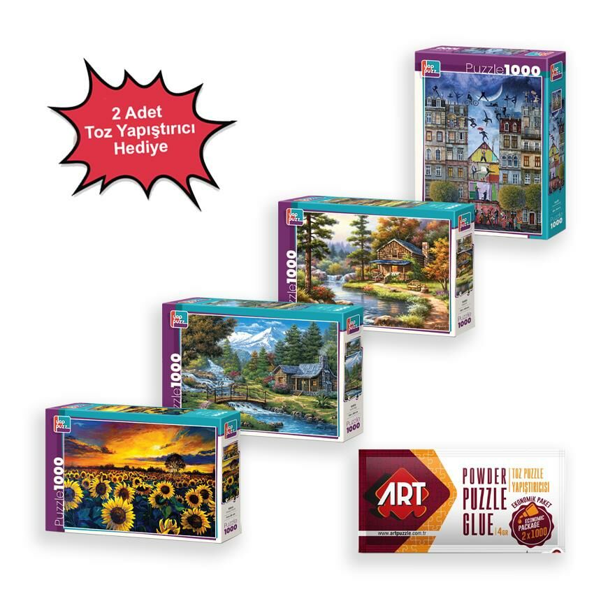 Yappuzz 4'lü Set 1000 Parça Puzzle
