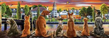 Educa Puzzle Dogs On The Quay 1000 Parça Panorama Puzzle