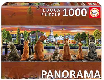 Educa Puzzle Dogs On The Quay 1000 Parça Panorama Puzzle