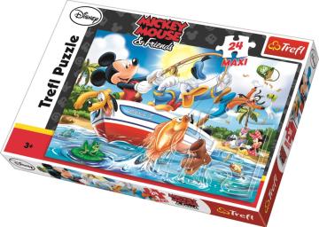 Trefl Puzzle Mickey Mouse & Friends Fishing 24 Parça Maxi Yapboz