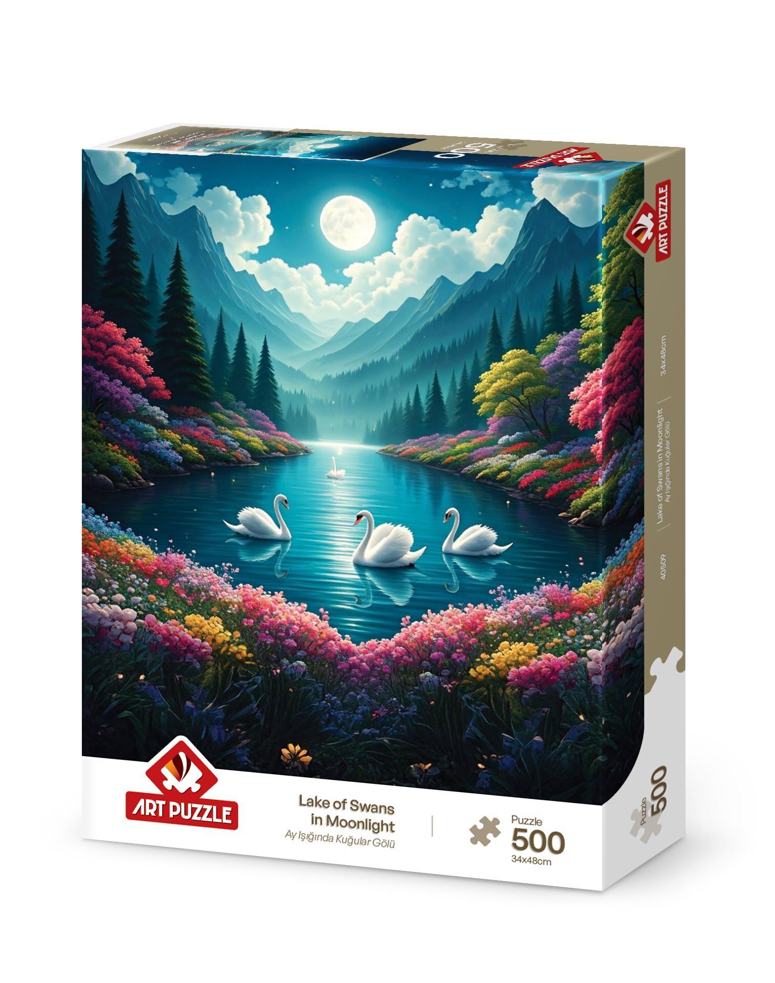 Art Puzzle Ay Işığında Kuğular Gölü 500 Parça Puzzle