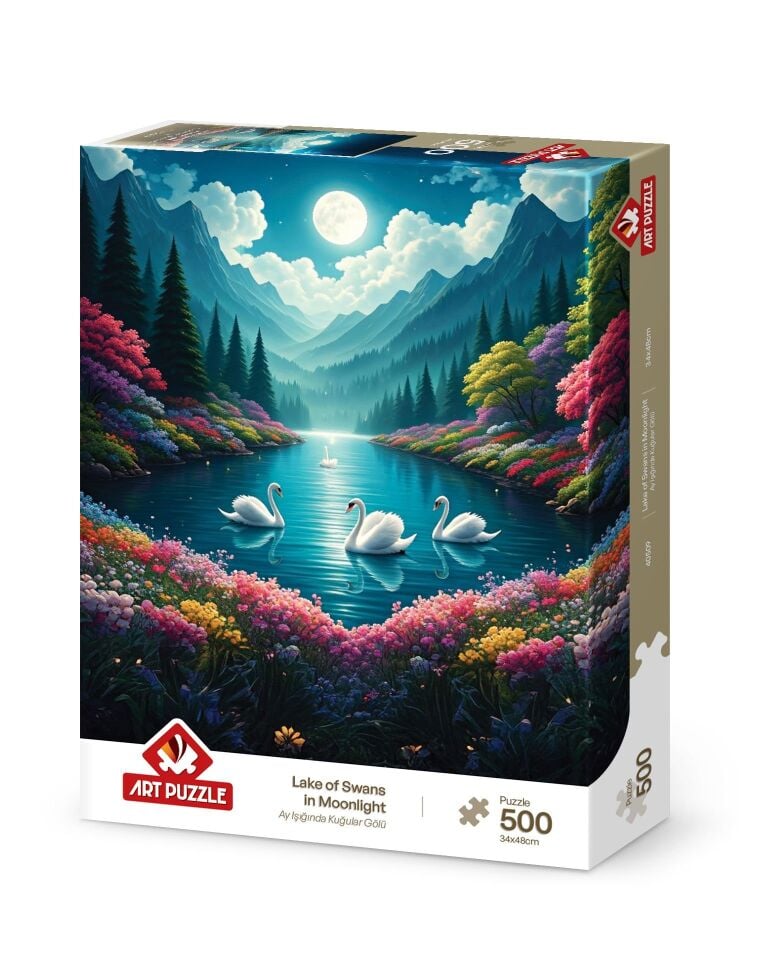 Art Puzzle Ay Işığında Kuğular Gölü 500 Parça Puzzle