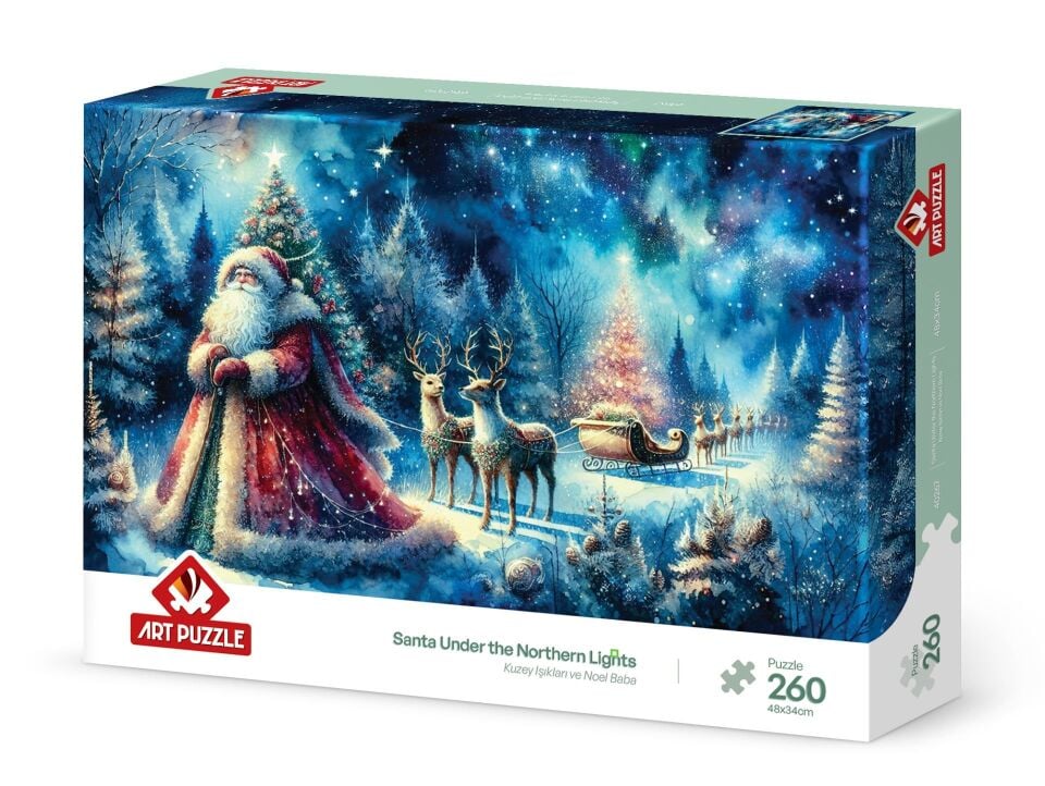 Art Puzzle Kuzey Işıkları ve Noel Baba 260 Parça Puzzle