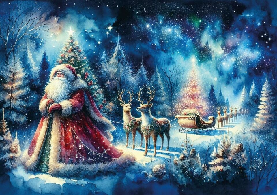 Art Puzzle Kuzey Işıkları ve Noel Baba 260 Parça Puzzle