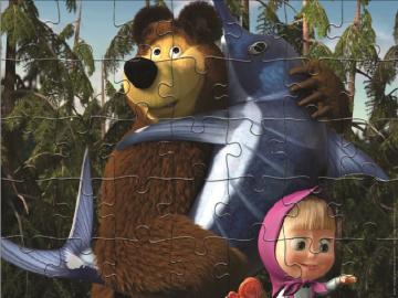 Yappuzz Puzzle Masha ve Koca Ayı Art Lisanslı 35+60 Parça Çocuk Puzzle