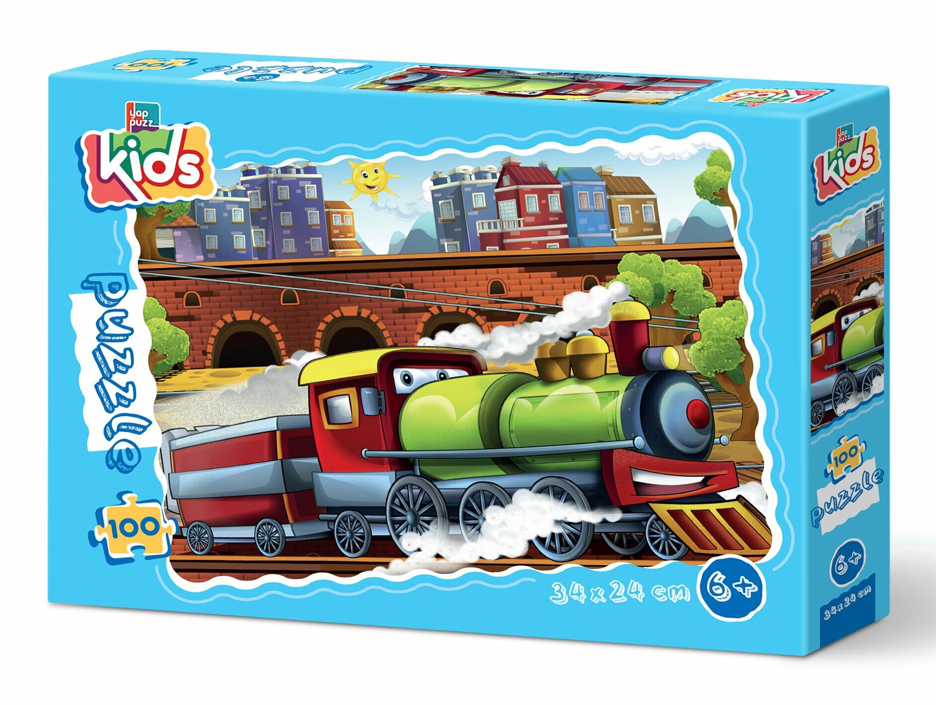 Yappuzz Yorgun Tren  100 Parça Çoçuk Puzzle