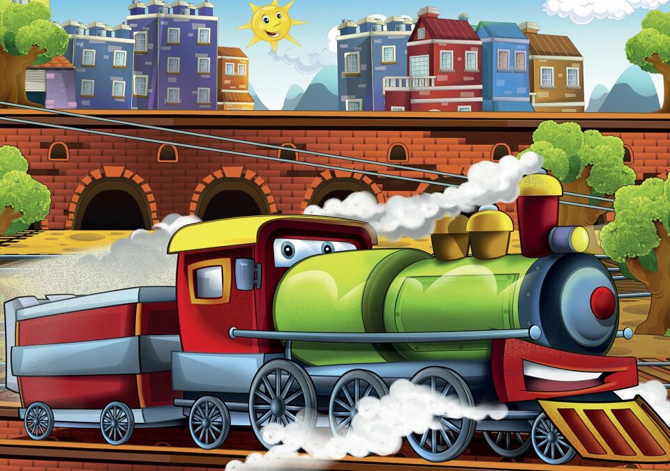 Yappuzz Yorgun Tren  100 Parça Çoçuk Puzzle