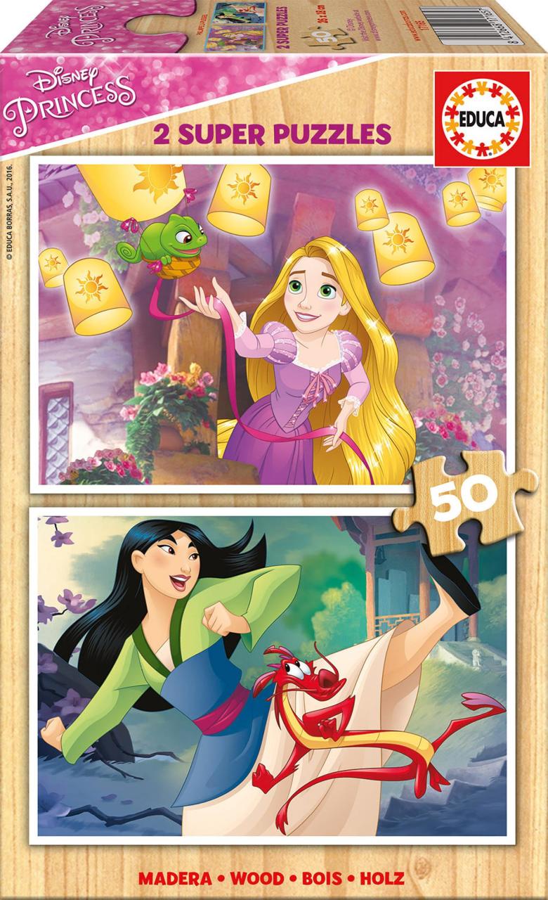 Educa Puzzle Princess 2 x 50 Parça Ahşap Puzzle