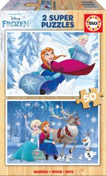 Educa Puzzle Frozen 2 x 50 Parça Ahşap Puzzle
