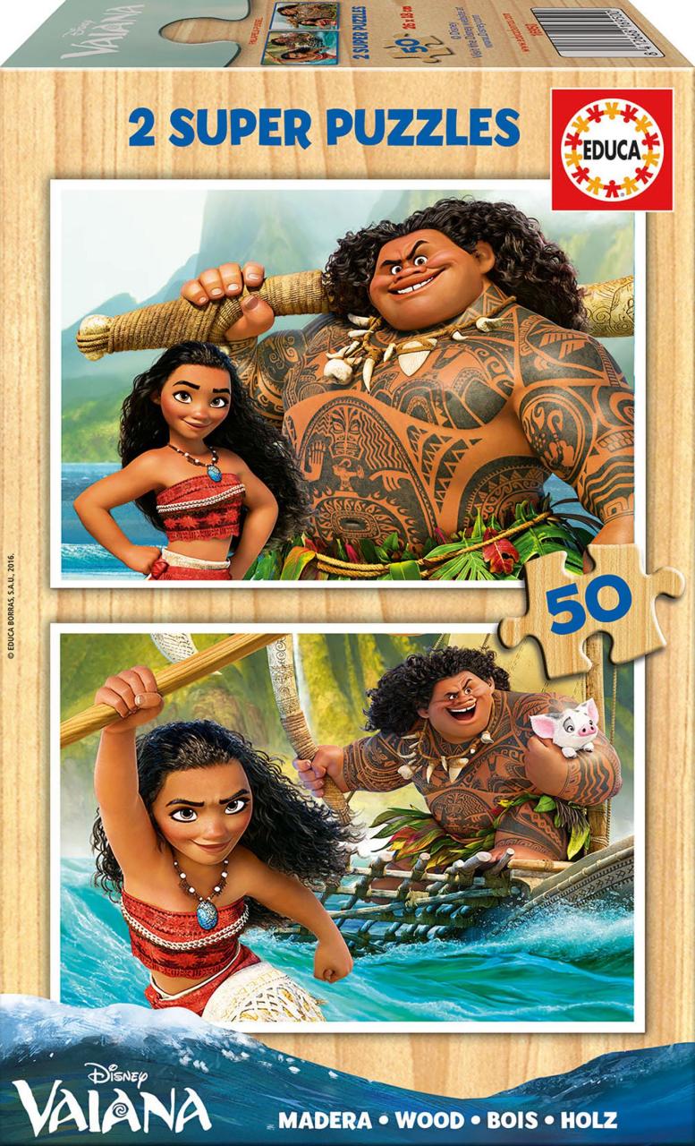 Educa Puzzle Vaiana 2 x 50 Ahşap Puzzle