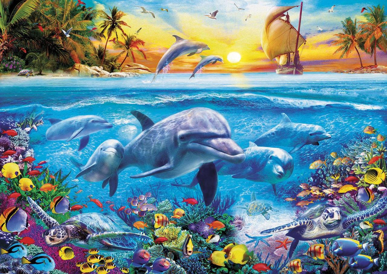Educa Puzzle Familiy Of Dolphins 2000 Parça Puzzle