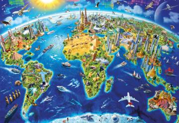 Educa Puzzle World Landmarks Globe 2000 Parça Puzzle