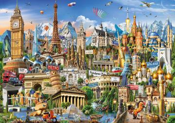 Educa Puzzle Europe Landmarks 2000 Parça Puzzle