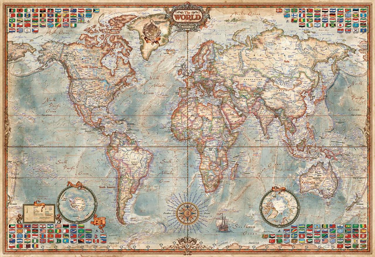 Educa Puzzle Political Map 1000 Parça Minyatür Puzzle