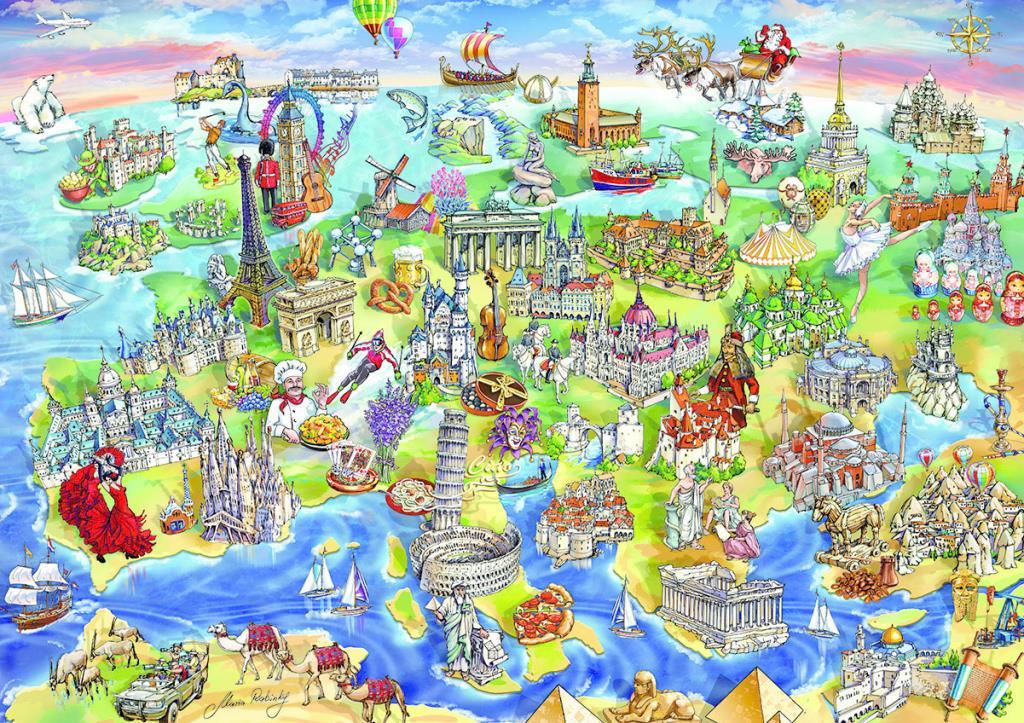 Educa Puzzle European World 1000 Parça Puzzle