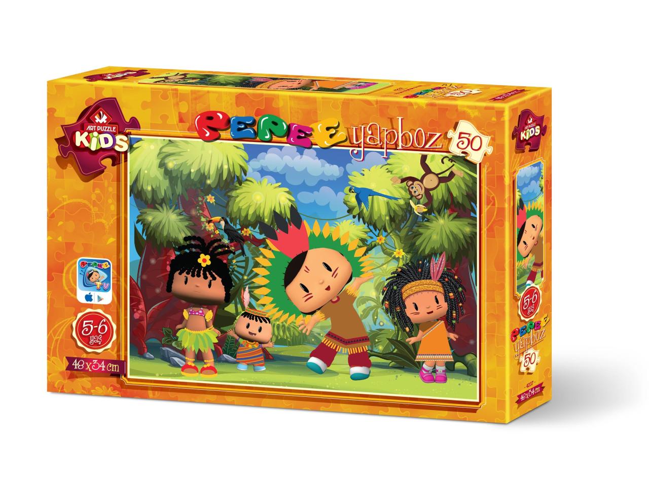 Art Çocuk Puzzle Pepee Kabile Reisi 50 Parça Puzzle