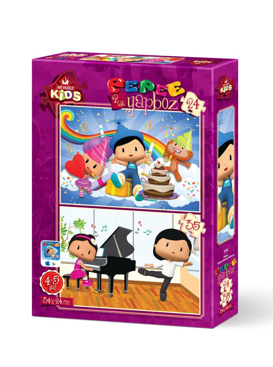 Art Çocuk Puzzle Pepee Doğum Günü Kutluyor 24+35 Parça Puzzle