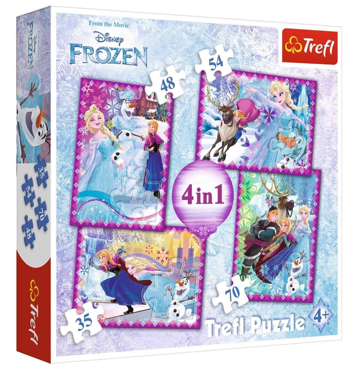 Trefl Puzzle Frozen Winter Frenzy 4'lü 35+48+54+70 Parça Yapboz