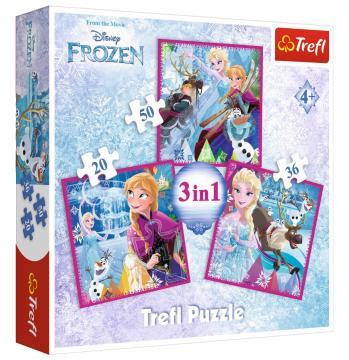 Trefl Puzzle Frozen Winter Magic 3'lü 20+36+50 Parça Yapboz