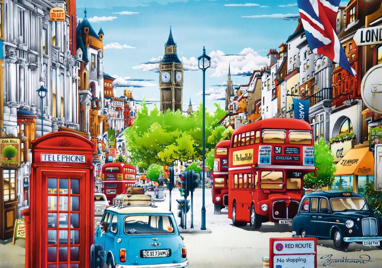 Trefl Puzzle London Street 1000 Parça Puzzle