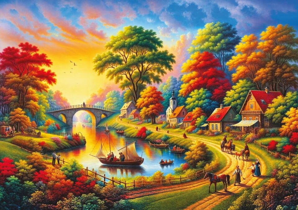 Art Puzzle Nehir Kıyısı Şenliği 1500 Parça Puzzle