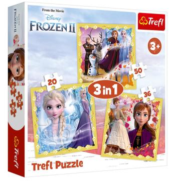 Trefl Puzzle Frozen 2, The Power of Anna and Elsa 3 in 1 Puzzle (20+36+50 Parça)