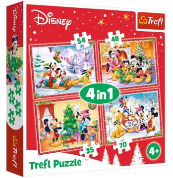 Trefl Puzzle Christmas Time, Disney Standard Characters 4 in 1 Puzzle (35+48+54+70 Parça)
