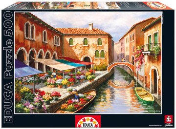 Educa Puzzle Kanalda Çiçek Pazarı 500 Parça Puzzle