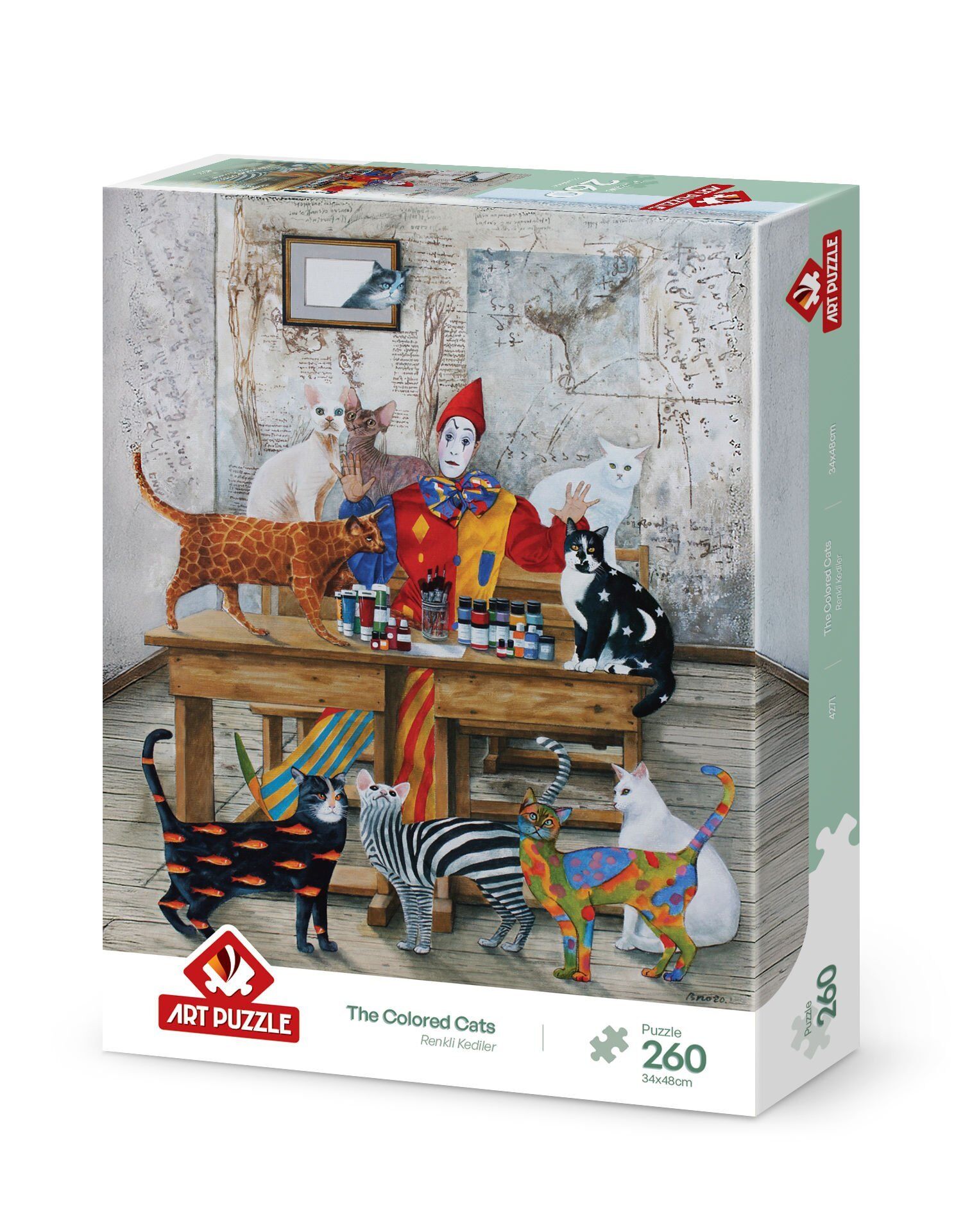 Art Puzzle Renkli Kediler  260 Parça Puzzle