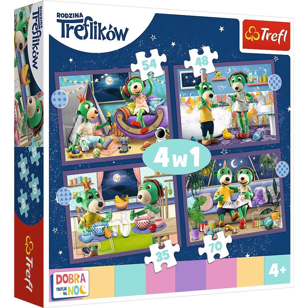 Trefl Puzzle Treflıks Before Bedtıme - Good Nıght, Treflıks For The Nıght 4 in 1 Çocuk Puzzle (35+48+54+70 Parça)