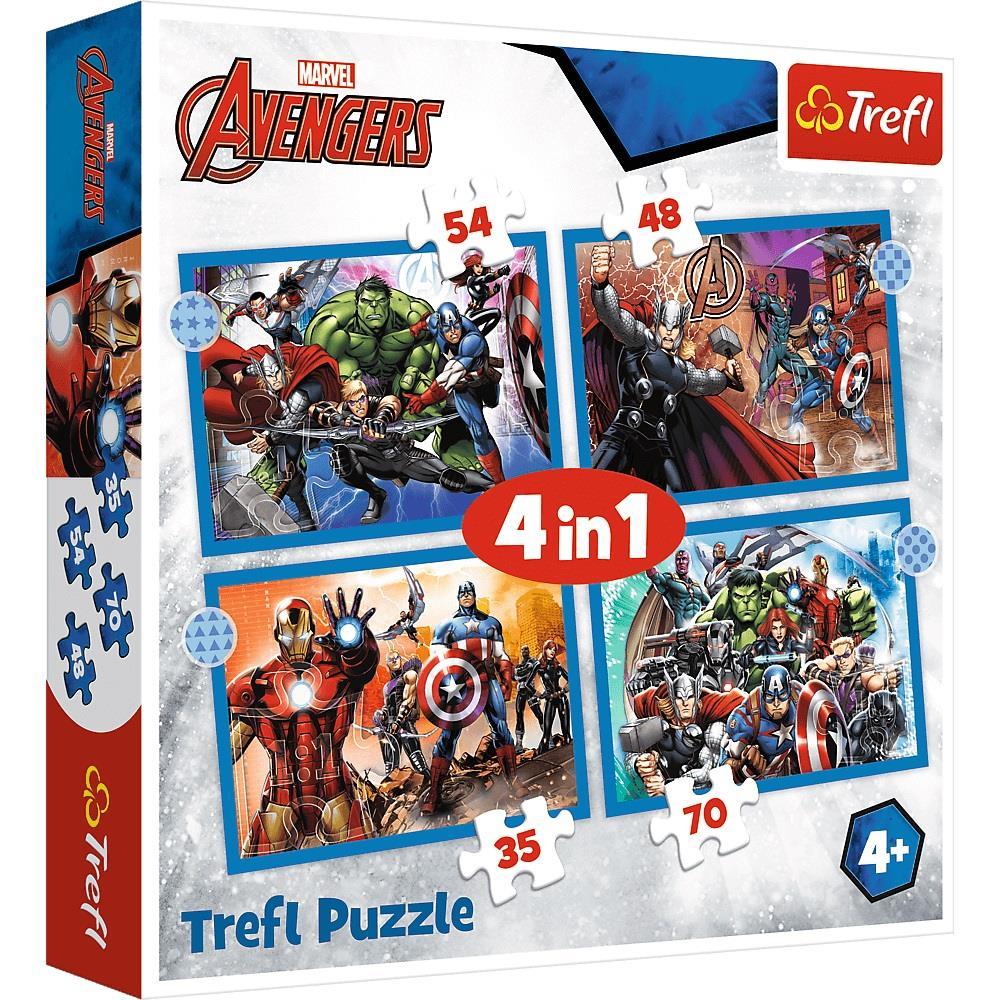 Trefl Puzzle Brave Avengers 4 in 1 Çocuk Puzzle  (35+48+54+70 Parça)