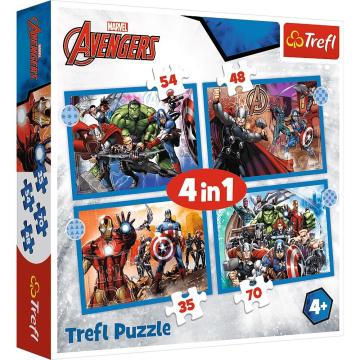 Trefl Puzzle Brave Avengers 4 in 1 Çocuk Puzzle  (35+48+54+70 Parça)