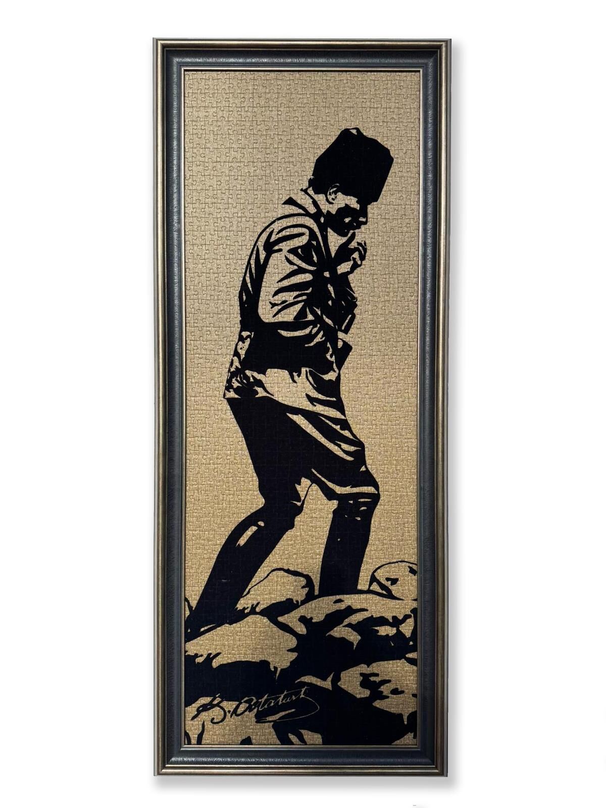 Art Puzzle Flock & Yaldız Detaylı Atatürk Tablosu
